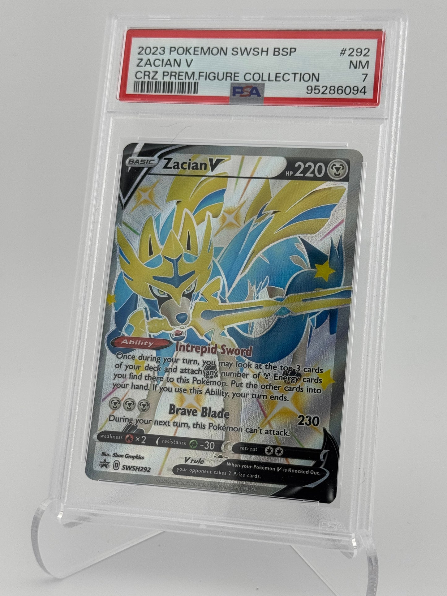 2023 Pokémon SWSH Black Star Promo Zacian V #SWSH292 – PSA 7 (NM)