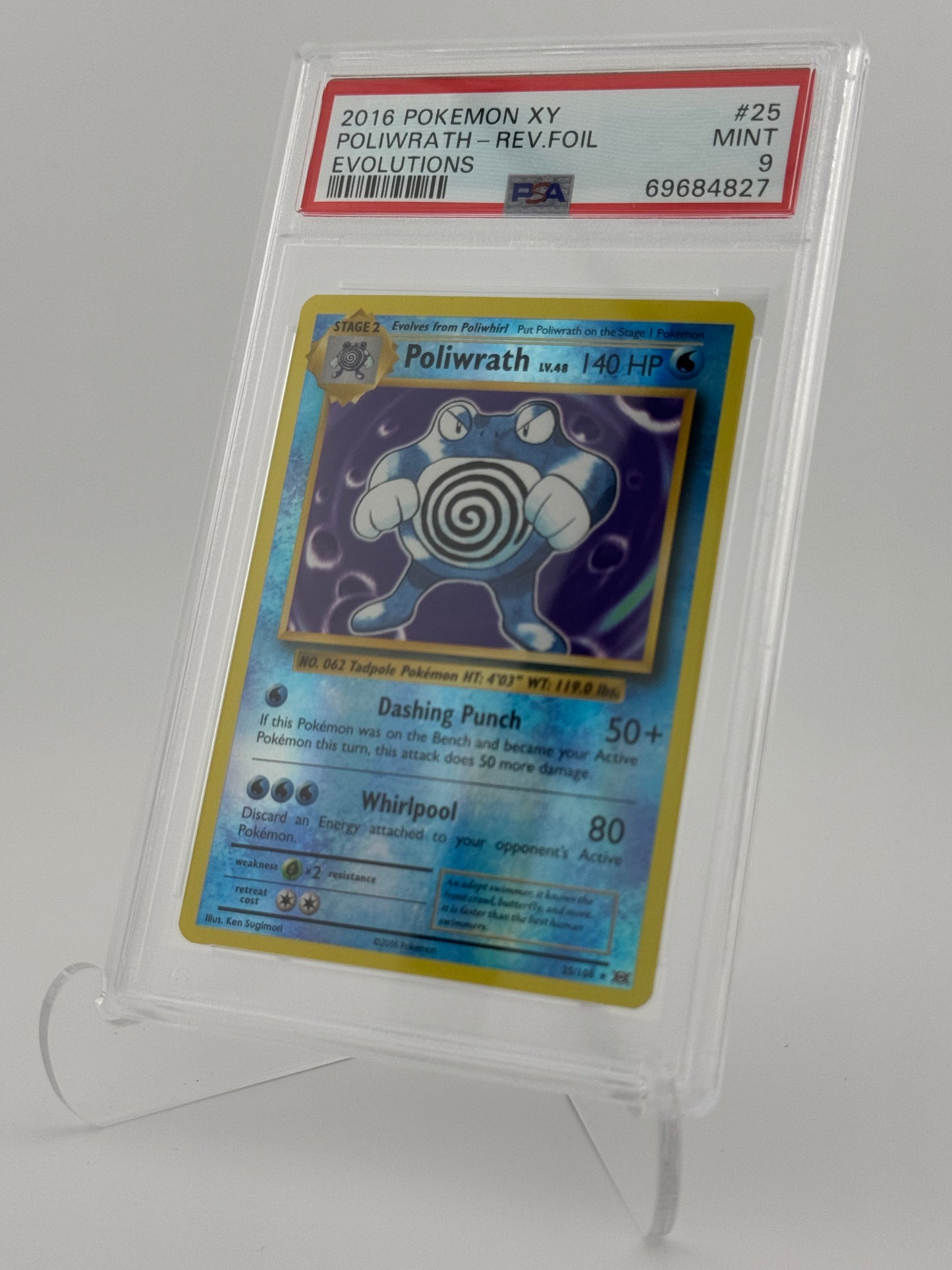 2016 Pokémon XY Evolutions Poliwrath Reverse Holo #25/108 – PSA 9 (Mint)