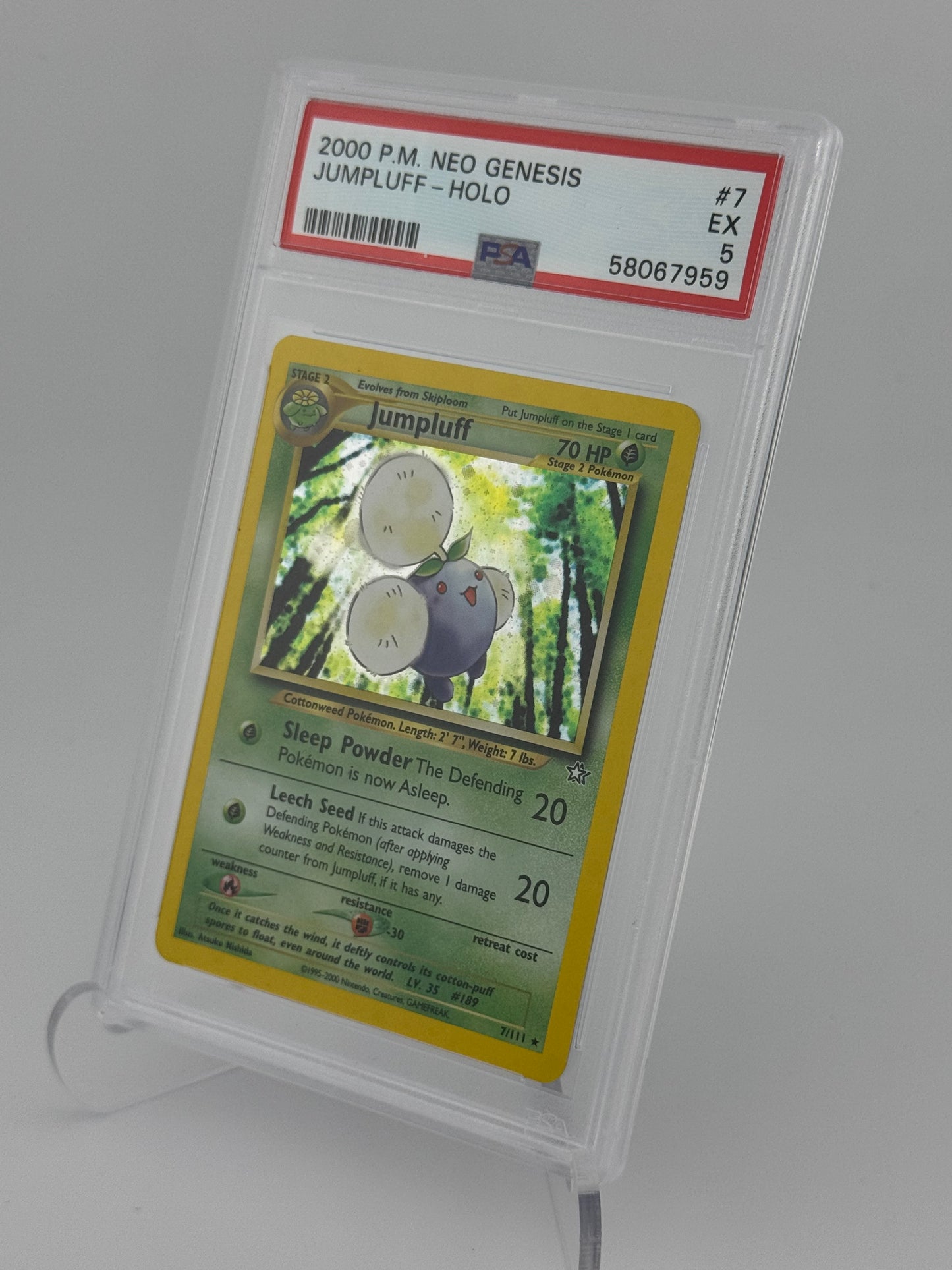 2000 Pokémon Neo Genesis Jumpluff Holo #7/111 – PSA 5 (EX)